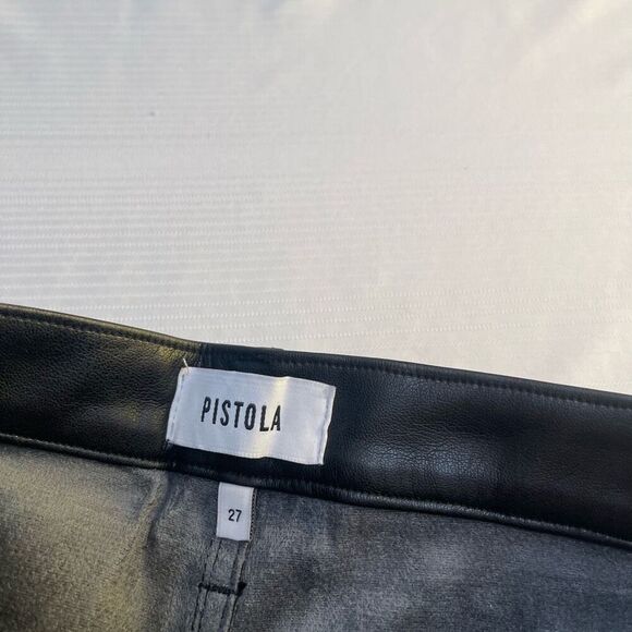 PISTOLA Black Faux Leather Pants Size 27 - Picture 6 of 8